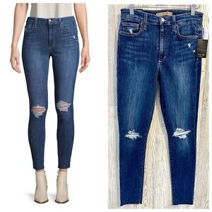 NEW! JOES JEANS FLAWLESS Distressed Knee Ankle Skinny Womens NWT Size 27 Blue